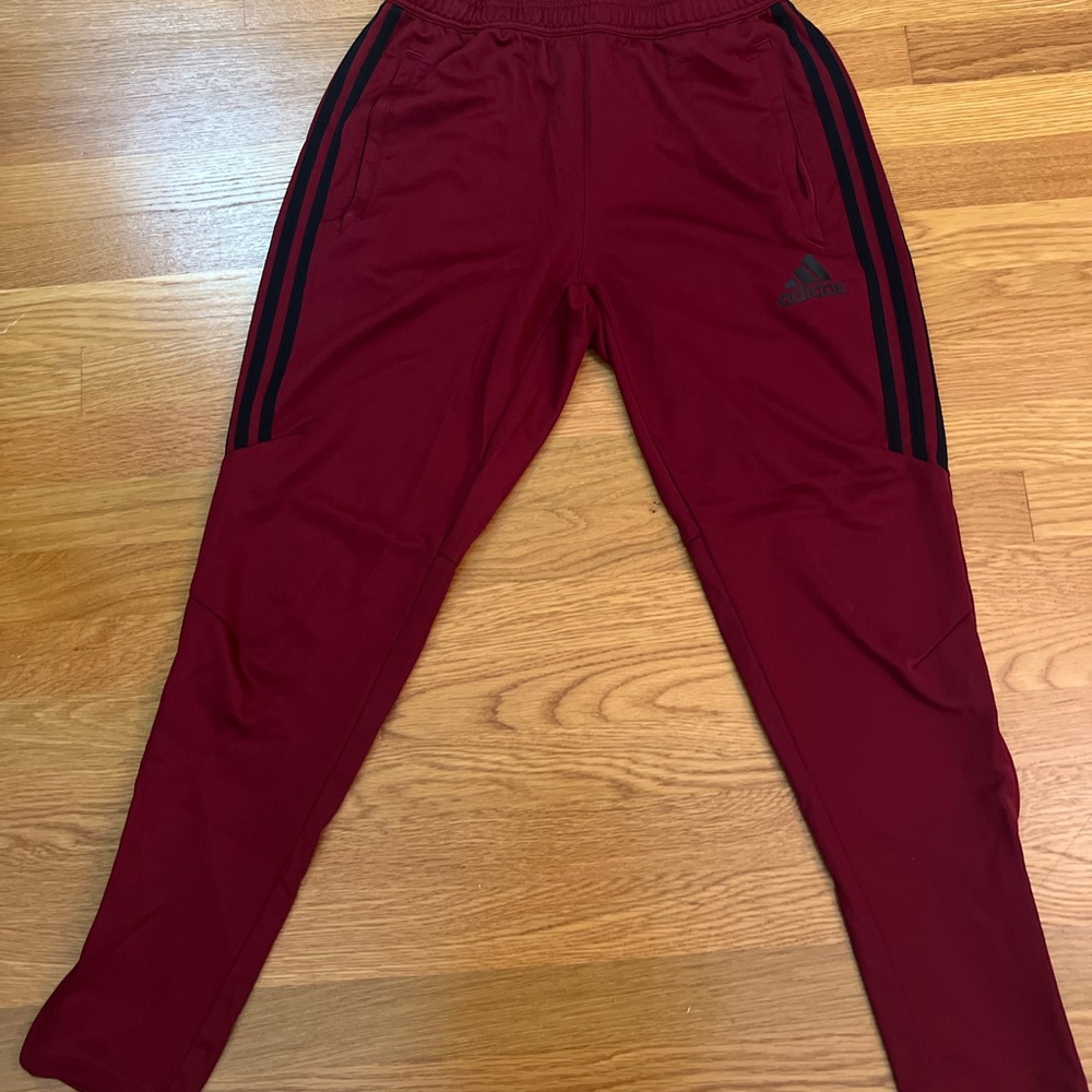 Adidas Red and Black Sweatpants Tapered Joggers
